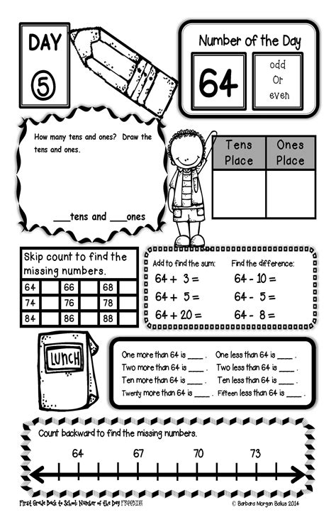 Number of the Day Worksheet .